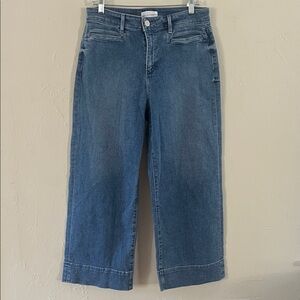 LOFT Made and Loved High Waist Wide Leg Crop Jeans in Medium Blue